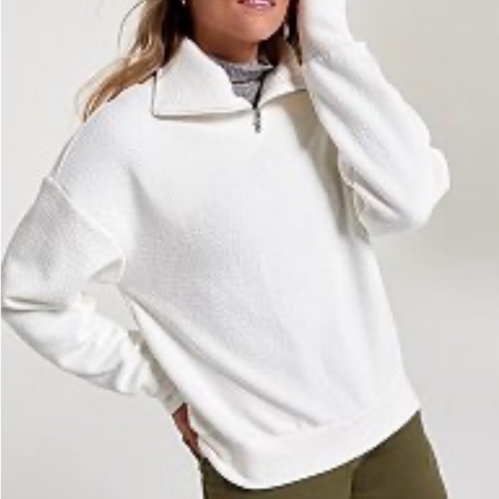 Calia Cozy White 1/4-Zip Sweater